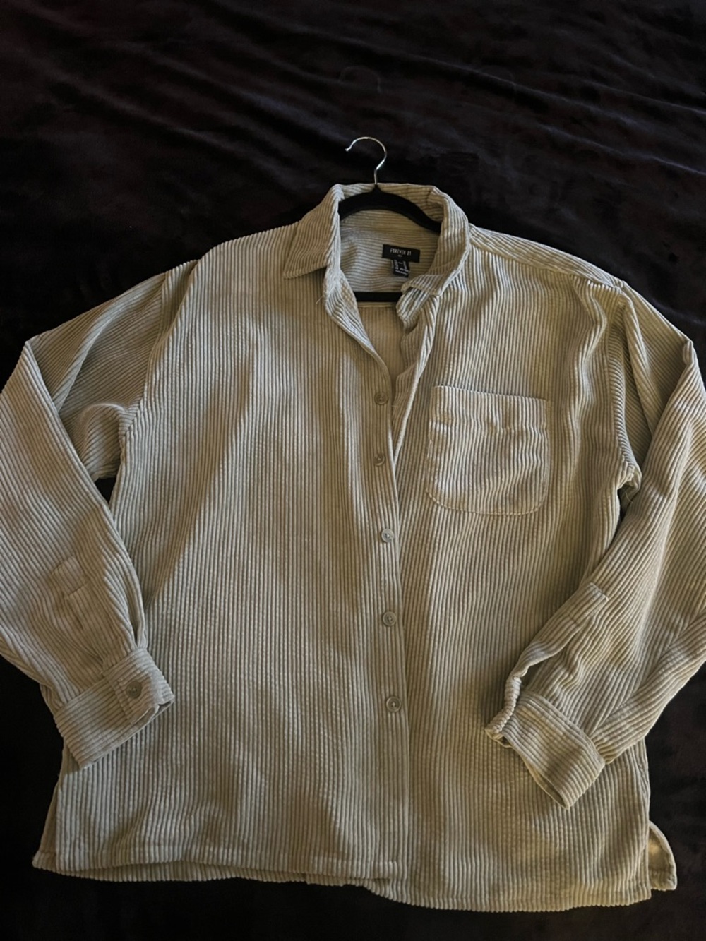 Men's Olive Corduroy Button-Down Shirt